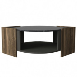 Mesa de centro Marbel negro nogal gris Practica Hogar
