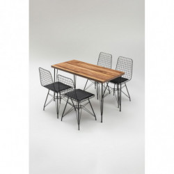 Set mesa y sillas (5 piezas) Nmsym k001 roble negro Practica Hogar