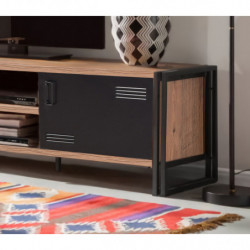 Mueble TV Cosmo Rex pino atlántico negro Practica Hogar