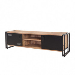 Mueble TV Cosmo Rex pino atlántico negro Practica Hogar
