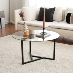 Mesa de centro Steffi S402 negro transparente Practica Hogar