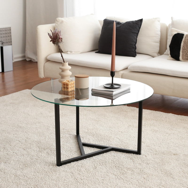 Mesa de centro Steffi S402 negro transparente Practica Hogar