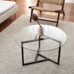 Mesa de centro Steffi S402 negro transparente Practica Hogar
