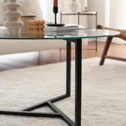 Mesa de centro Steffi S402 negro transparente Practica Hogar