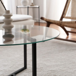 Mesa de centro Steffi S402 negro transparente Practica Hogar
