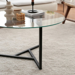 Mesa de centro Steffi S402 negro transparente Practica Hogar