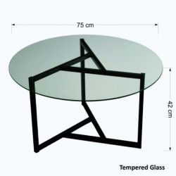 Mesa de centro Steffi S402 negro transparente Practica Hogar