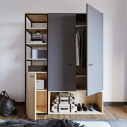 Armario Onur L602 roble antracita Practica Hogar