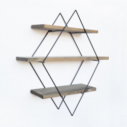 Estante de pared WR007 negro nogal Practica Hogar