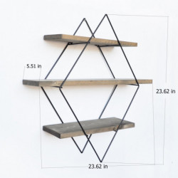 Estante de pared WR007 negro nogal Practica Hogar