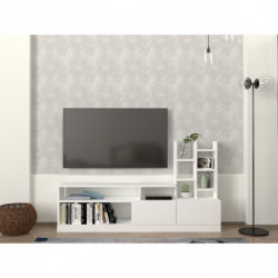 Mueble TV con estante Dolunay blanco Practica Hogar