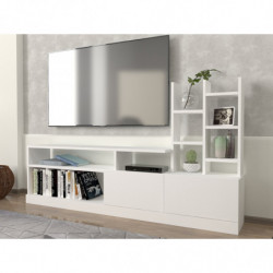 Mueble TV con estante Dolunay blanco Practica Hogar