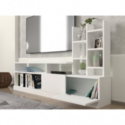 Mueble TV con estante Dolunay blanco Practica Hogar