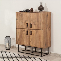 Mueble auxiliar Quantum Solo pino atlántico negro Practica Hogar