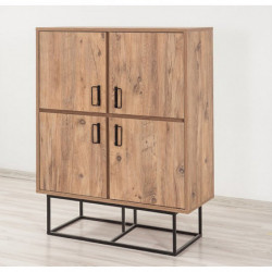 Mueble auxiliar Quantum Solo pino atlántico negro Practica Hogar