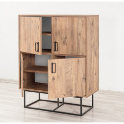 Mueble auxiliar Quantum Solo pino atlántico negro Practica Hogar