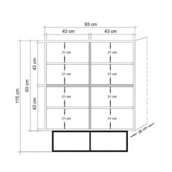 Mueble auxiliar Quantum Solo pino atlántico negro Practica Hogar