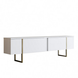 Mueble TV Luxe dorado blanco Practica Hogar