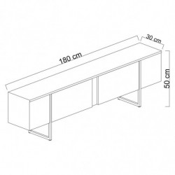 Mueble TV Luxe dorado blanco Practica Hogar