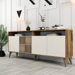 Aparador Milan crema nogal Practica Hogar