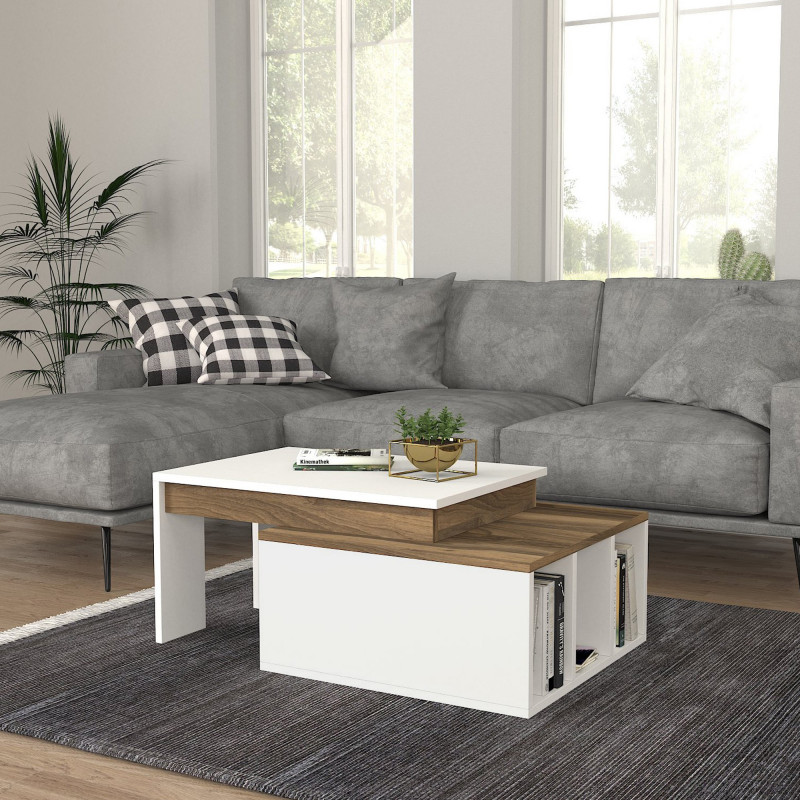 Mesa de centro Kolarado nogal blanco Practica Hogar Mesa de centro Kolarado nogal blanco Practica Hogar