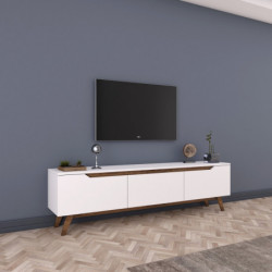 Mueble TV D1-794 nogal blanco Practica Hogar