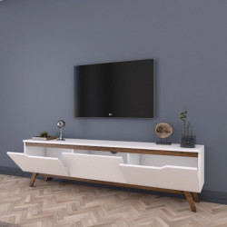 Mueble TV D1-794 nogal blanco Practica Hogar