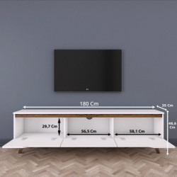 Mueble TV D1-794 nogal blanco Practica Hogar