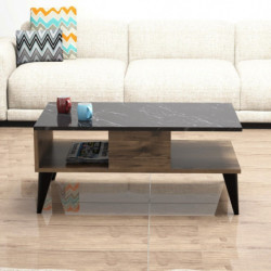 Mesa de centro Lidya mármol nogal Practica Hogar