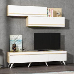 Mueble TV Amsterdam Zafiro Blanco Practica Hogar