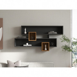 Estante de pared Karen antracita nogal Practica Hogar