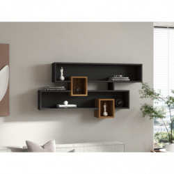 Estante de pared Karen antracita nogal Practica Hogar