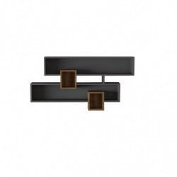 Estante de pared Karen antracita nogal Practica Hogar