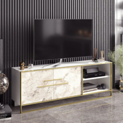 Mueble TV Polka blanco oro Practica Hogar