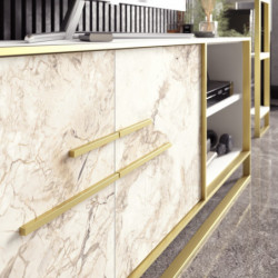 Mueble TV Polka blanco oro Practica Hogar