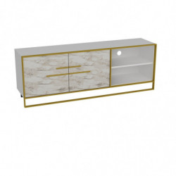 Mueble TV Polka blanco oro Practica Hogar