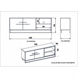 Mueble TV Polka blanco oro Practica Hogar
