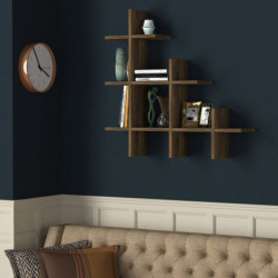 Estante de pared Juke nogal Practica Hogar