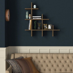 Estante de pared Juke nogal Practica Hogar