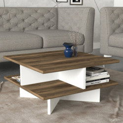 Mesa de centro Hamton blanco nogal Practica Hogar