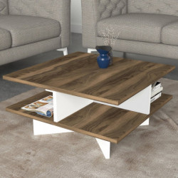 Mesa de centro Hamton blanco nogal Practica Hogar