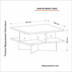 Mesa de centro Hamton blanco nogal Practica Hogar