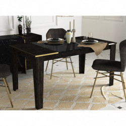 Mesa comedor Veyron dorado negro Practica Hogar