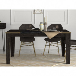 Mesa comedor Veyron dorado negro Practica Hogar