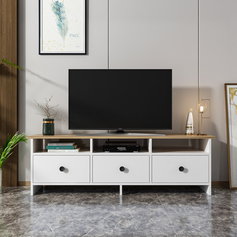 Mueble TV Oslo Blanco Zafiro Practica Hogar Mueble TV Oslo Blanco Zafiro Practica Hogar