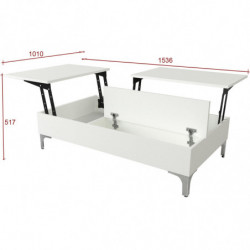 Mesa de centro Esinti blanco Practica Hogar