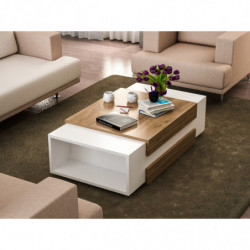 Mesa de centro Nora nogal blanco Practica Hogar