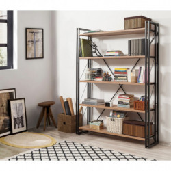 Librería Cosmo Fix pino atlántico negro Practica Hogar