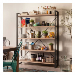 Librería Cosmo Fix pino atlántico negro Practica Hogar