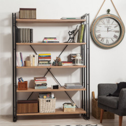 Librería Cosmo Fix pino atlántico negro Practica Hogar